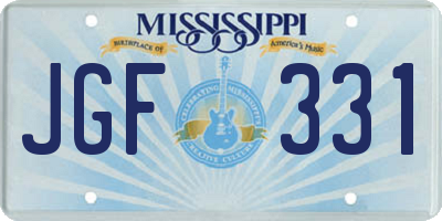 MS license plate JGF331