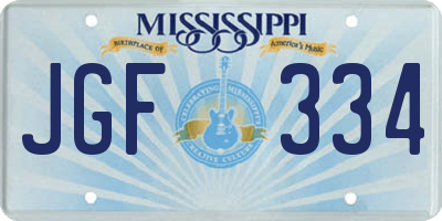 MS license plate JGF334