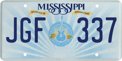 MS license plate JGF337
