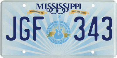 MS license plate JGF343