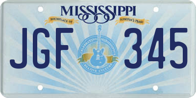 MS license plate JGF345