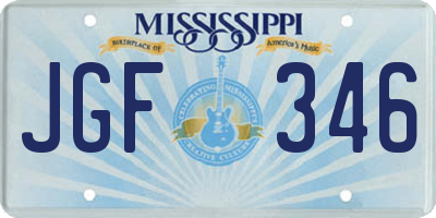 MS license plate JGF346