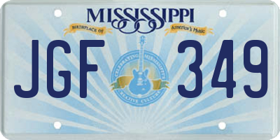 MS license plate JGF349
