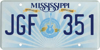 MS license plate JGF351