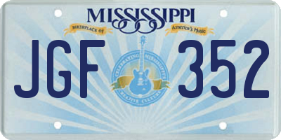 MS license plate JGF352