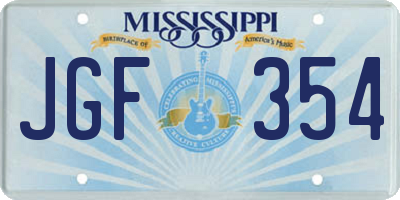 MS license plate JGF354