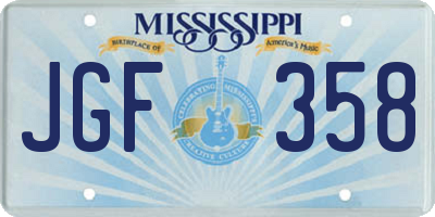 MS license plate JGF358