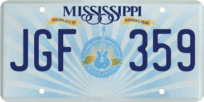 MS license plate JGF359