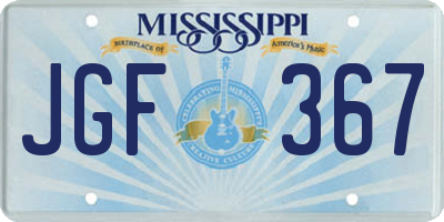 MS license plate JGF367