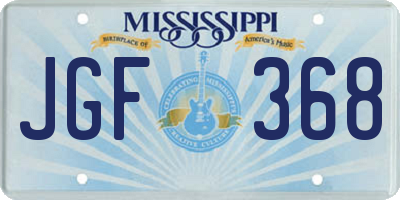 MS license plate JGF368