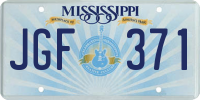 MS license plate JGF371