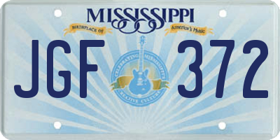 MS license plate JGF372