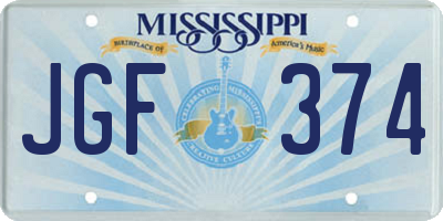 MS license plate JGF374