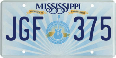 MS license plate JGF375