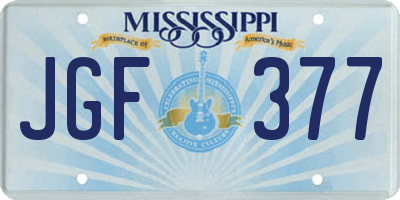 MS license plate JGF377