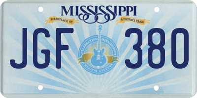 MS license plate JGF380