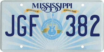 MS license plate JGF382