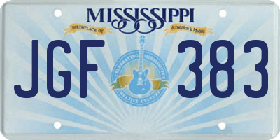 MS license plate JGF383