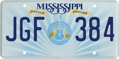 MS license plate JGF384