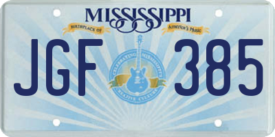 MS license plate JGF385