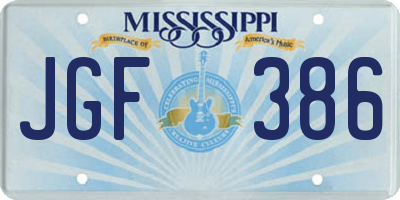 MS license plate JGF386