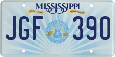 MS license plate JGF390