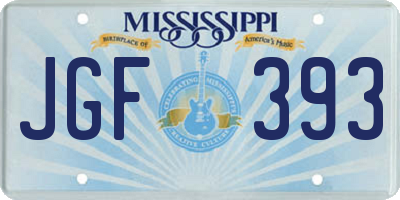 MS license plate JGF393