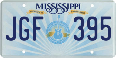 MS license plate JGF395