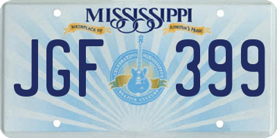 MS license plate JGF399