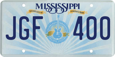 MS license plate JGF400