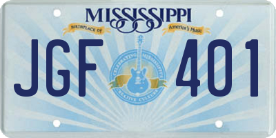MS license plate JGF401