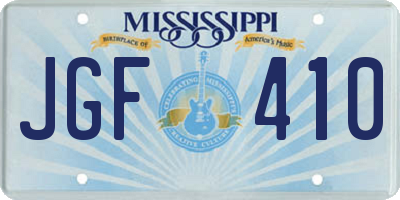 MS license plate JGF410
