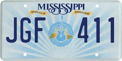 MS license plate JGF411