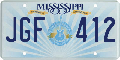 MS license plate JGF412