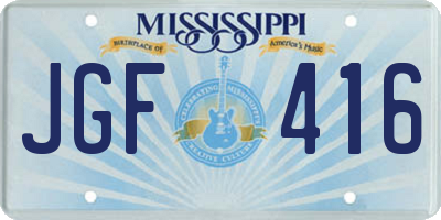 MS license plate JGF416