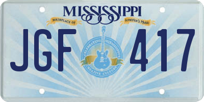 MS license plate JGF417