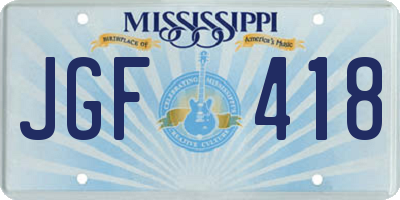 MS license plate JGF418