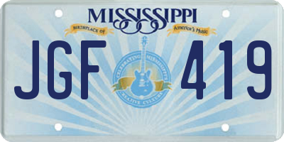 MS license plate JGF419