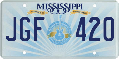 MS license plate JGF420