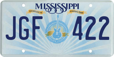 MS license plate JGF422