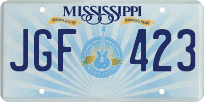 MS license plate JGF423