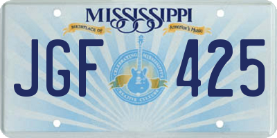 MS license plate JGF425