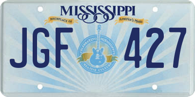 MS license plate JGF427