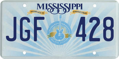 MS license plate JGF428