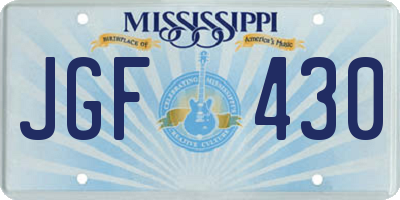 MS license plate JGF430