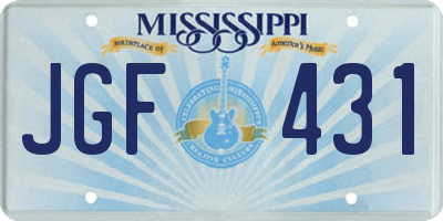 MS license plate JGF431