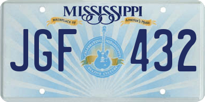 MS license plate JGF432