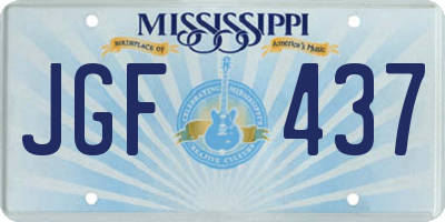 MS license plate JGF437