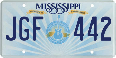 MS license plate JGF442