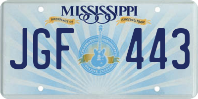MS license plate JGF443